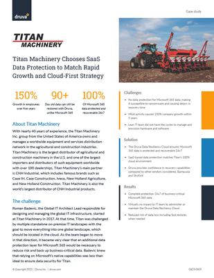 Titan Machinery Chooses SaaS Data Protection to Match Rapid Growth and Cloud-First Strategy