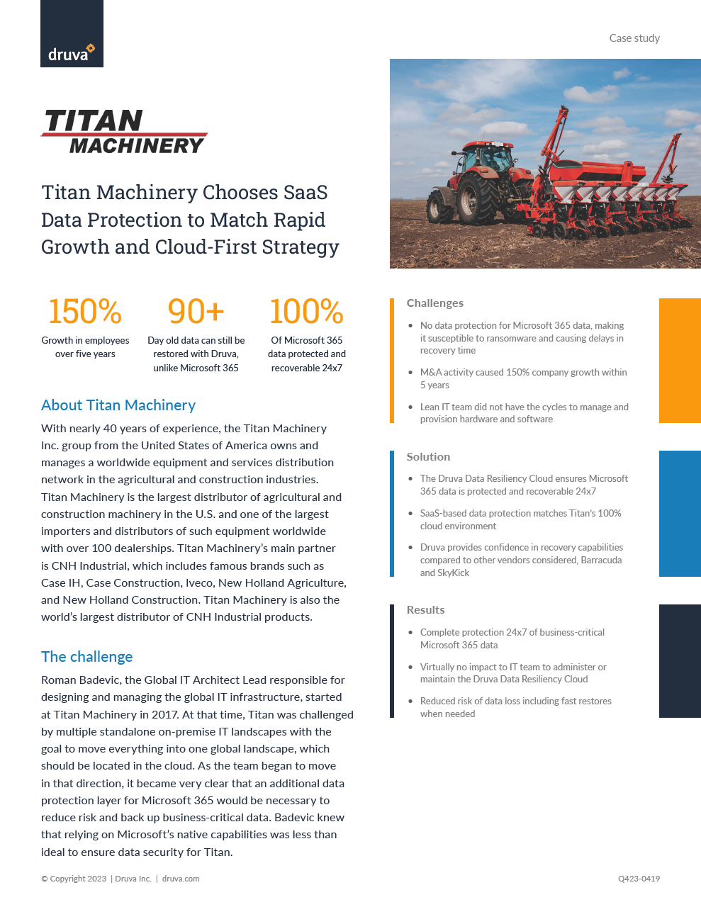 Titan Machinery Chooses SaaS Data Protection to Match Rapid Growth and Cloud-First Strategy