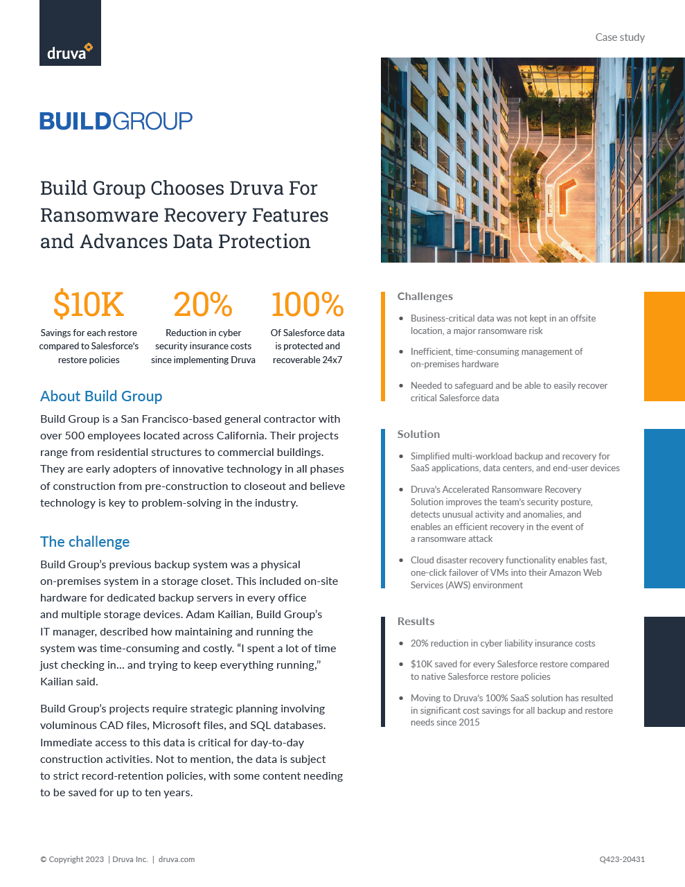 Build Group Chooses Druva For Ransomware Recovery Features and Advances Data Protection