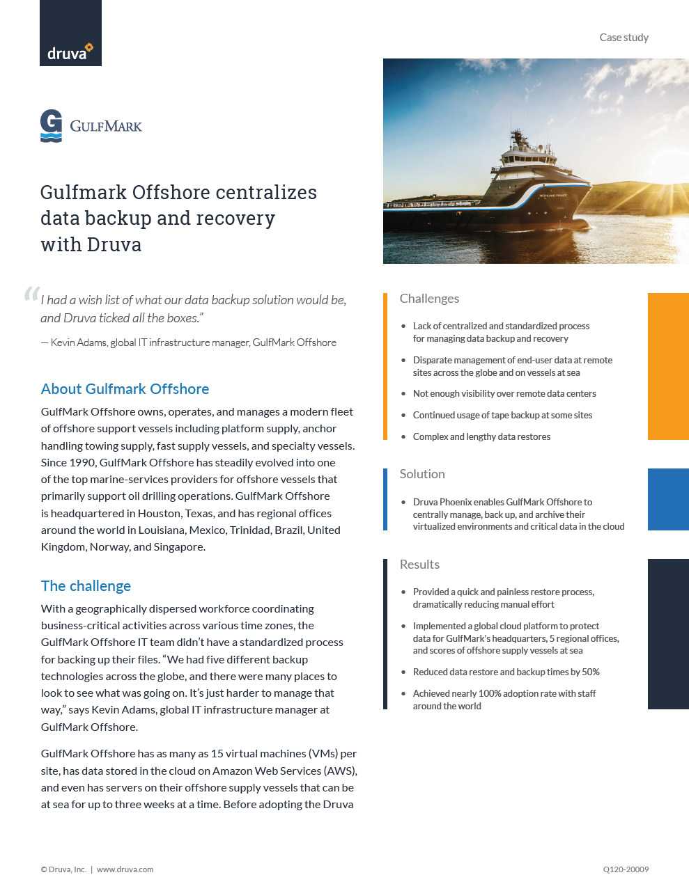 Gulfmark Offshore centralizes data backup and recovery with Druva