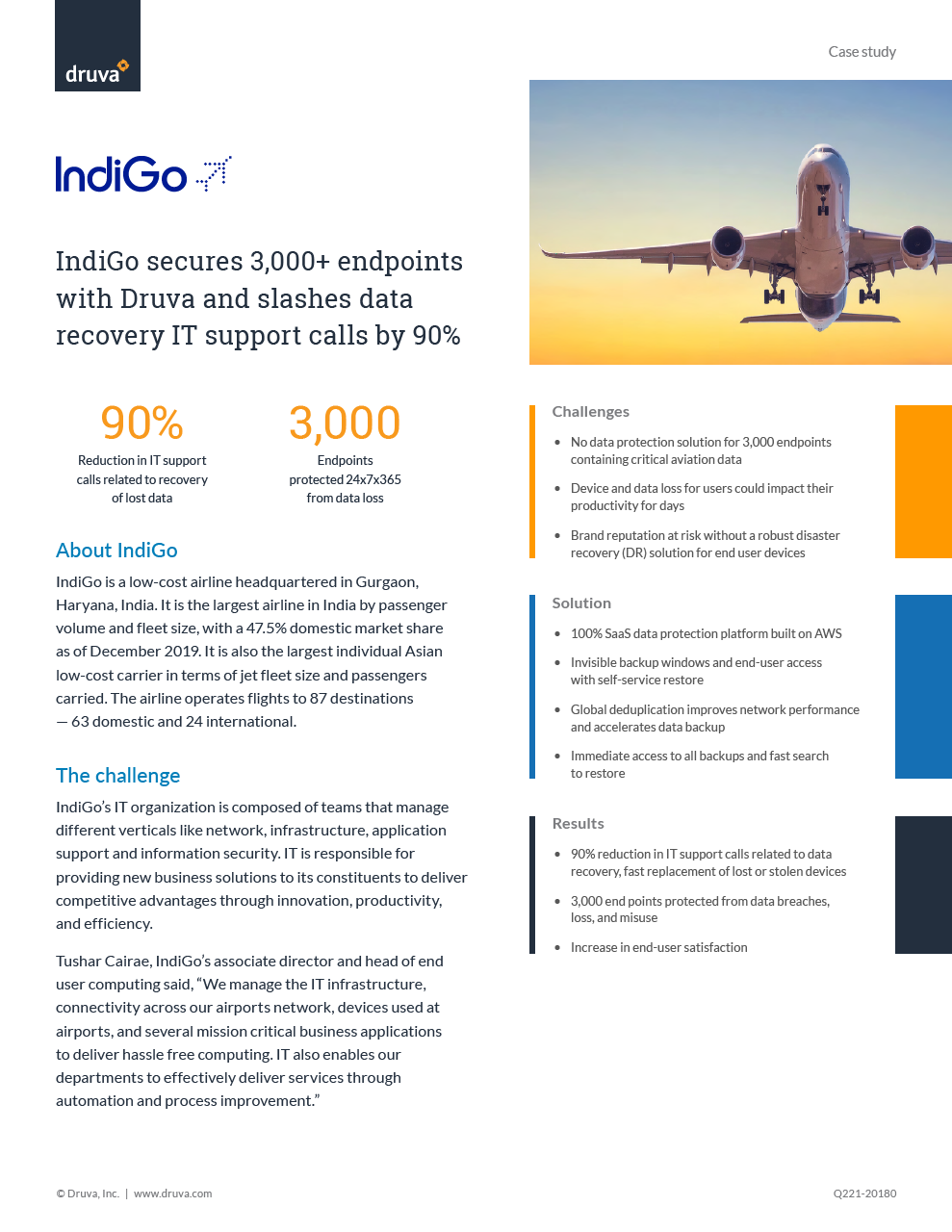  IndiGo secures 3,000+ endpoints with Druva and slashes data recovery IT support calls by 90%