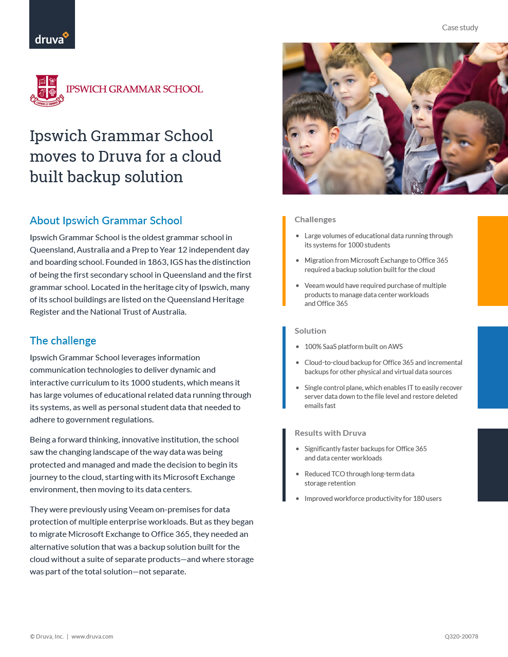 Ipswich Grammar School moves to Druva for a cloud built backup solution