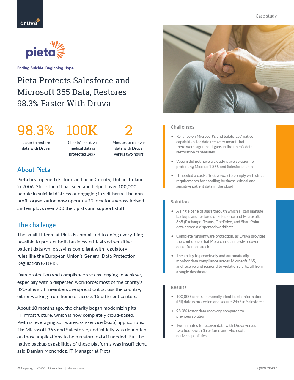 Pieta protects Salesforce and Microsoft 365 data, restores 98.3% faster with Druva