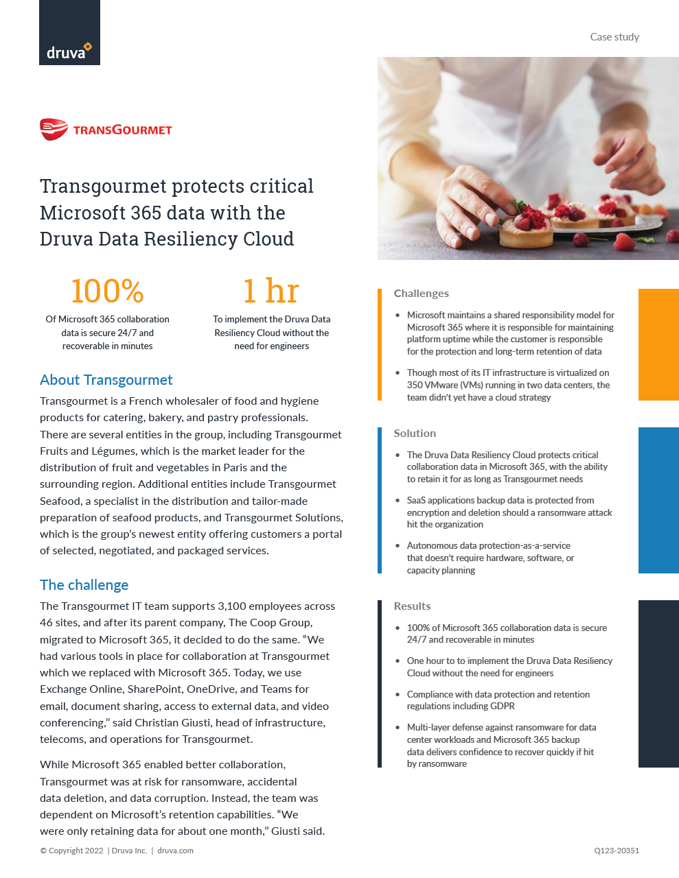 Transgourmet protects critical Microsoft 365 data with the Druva Data Resiliency Cloud