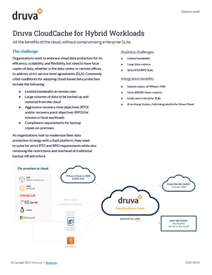 Druva CloudCache for Hybrid Workloads