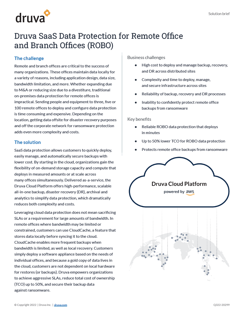 Druva SaaS Data Protection for Remote Office and Branch Offices (ROBO)
