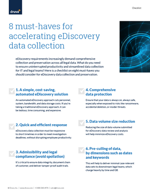 8 must-haves for accelerating eDiscovery data collection