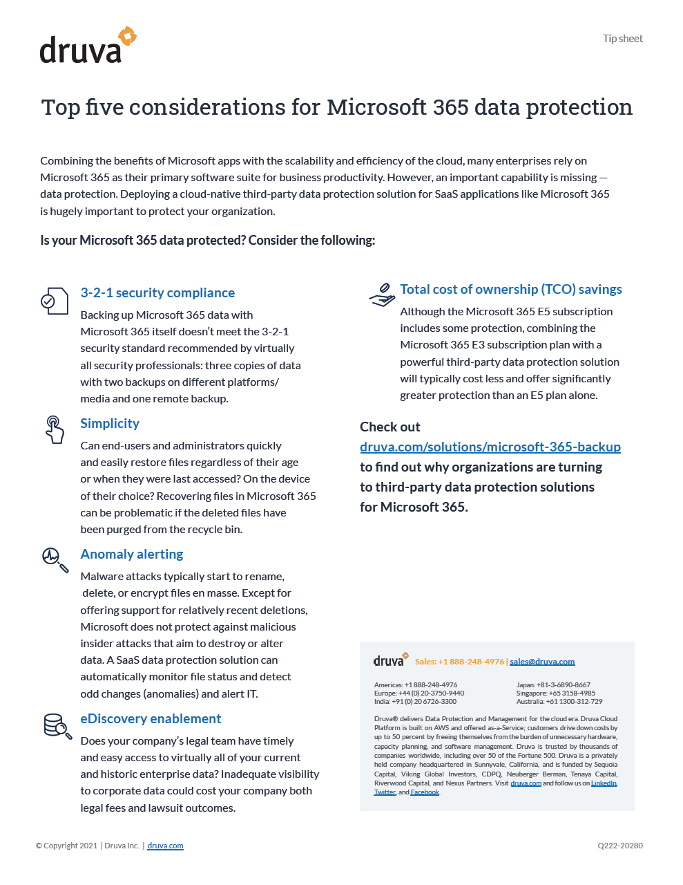 Top five considerations for Microsoft 365 data protection